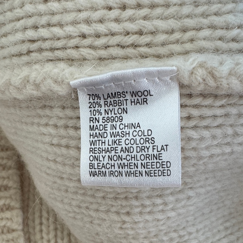 ANTONIO MELANI Cream Cable Knit Turtleneck Sweater - Picture 6 of 6